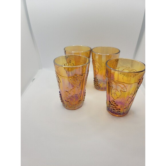 Carnival Glass Juice Glasses Set Of 4 - Picture 2 of 15